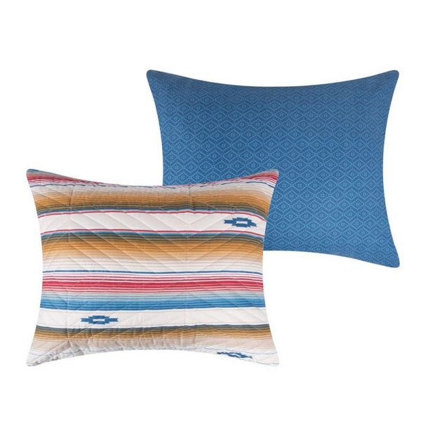 Rey 3pc Cal King Quilt and Pillow Sham Set, Ivory Multicolor Chevron Design By Casagear Home For Discount - Image 3