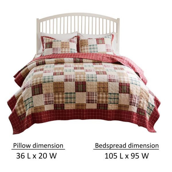 Evi 3pc Cal King Quilt and Pillow Sham Set, Plaid Pattern, Multicolor By Casagear Home Discount - Image 5