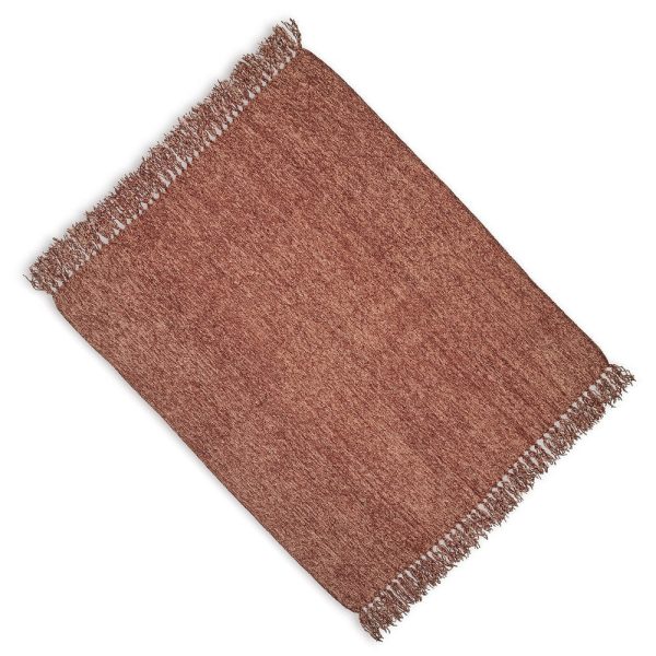 Ashley Emily Throw Blanket Set of 3, Textured Woven Knotted Fringe, Red Polyester For Discount - Image 3