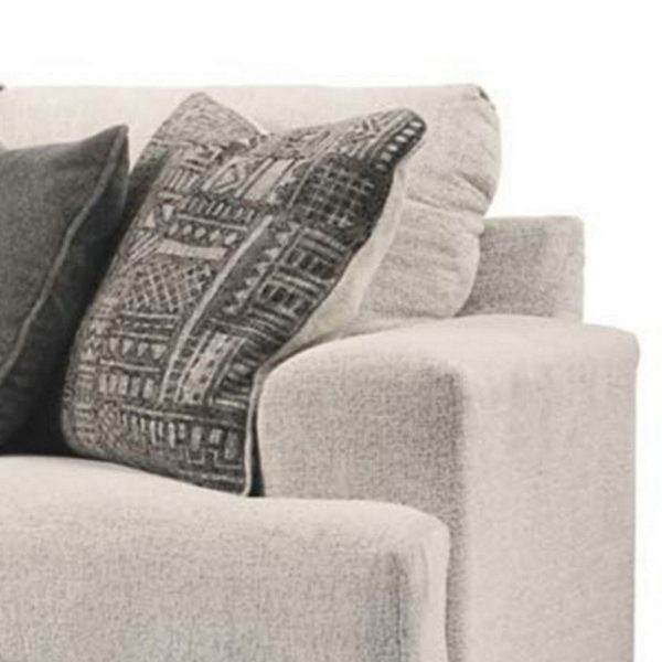 Ashley Tren 96  Queen Sleeper Sofa, 4 Pillows, Beige Polyester Online Sale - Image 4