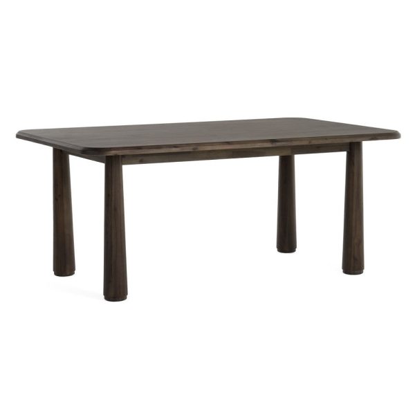 Cid Seby 71 Inch Dining Table, Rectangular Top, Espresso Brown Solid Wood By Casagear Home For Cheap