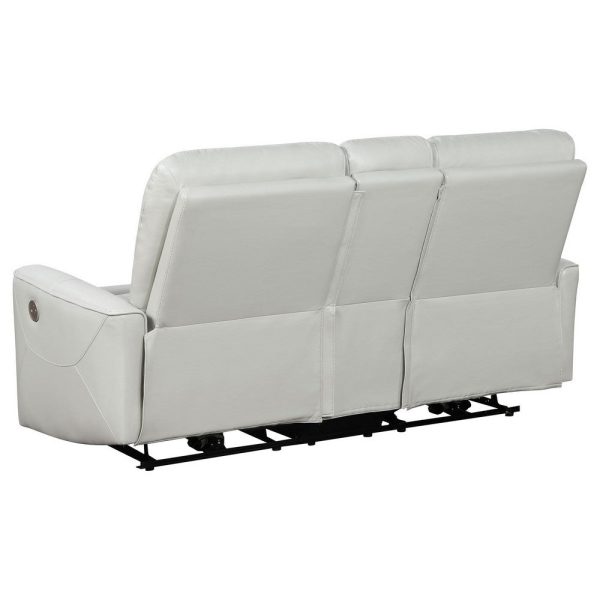 Lima Power Recliner Loveseat, Ivory Faux Leather, USB Port, Foam, 72 Inch By Casagear Home Hot on Sale - Image 5