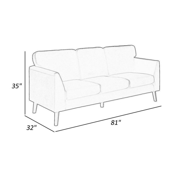 Bard 81 Inch Sofa, Blue Velvet, Reversible Cushions, Dark Brown Solid Wood By Casagear Home Discount - Image 5