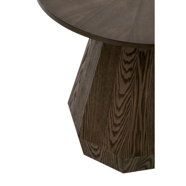 Tigo 24 Inch Side End Table, Starburst Top, Octagonal Pedestal Base, Brown By Casagear Home on Sale - Image 3