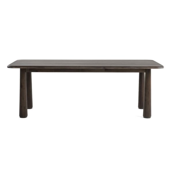 Cid Seby 87 Inch Dining Table, Rectangular Top, Espresso Brown Solid Wood By Casagear Home Online - Image 2