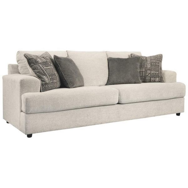 Ashley Tren 96  Queen Sleeper Sofa, 4 Pillows, Beige Polyester Online Sale - Image 2