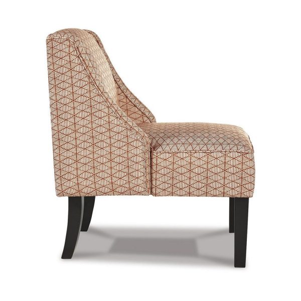 Ashley Hellen Accent Chair, Orange, Cream Polyester, Black Wood Hot on Sale - Image 2