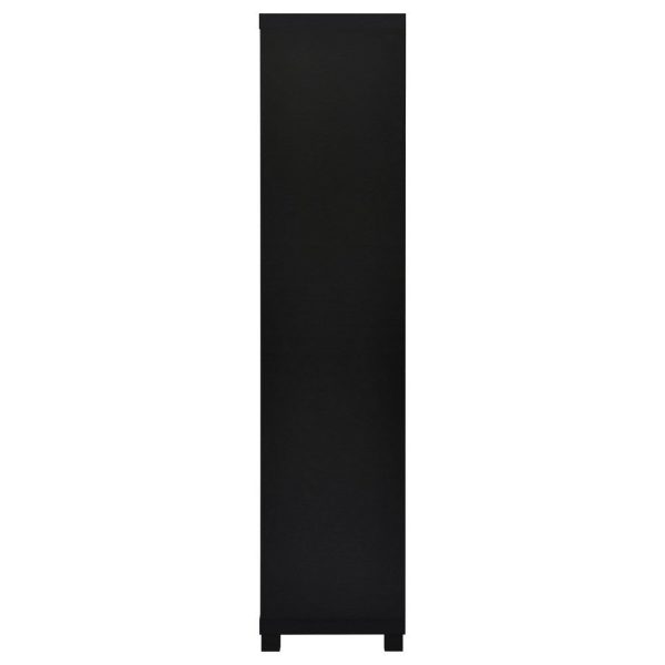 Janice Media Tower Bookcase, 3 Shelves, 1 Storage Cabinet,  Black Finish By Casagear Home Cheap - Image 4