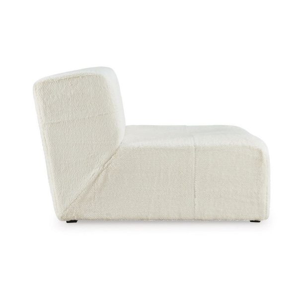 Ashley Accent Chair, Cushioned and Tufted White Polyester Faux Fur Cheap - Image 3