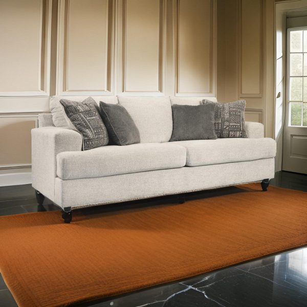 Ashley Tren 96  Queen Sleeper Sofa, 4 Pillows, Beige Polyester Online Sale