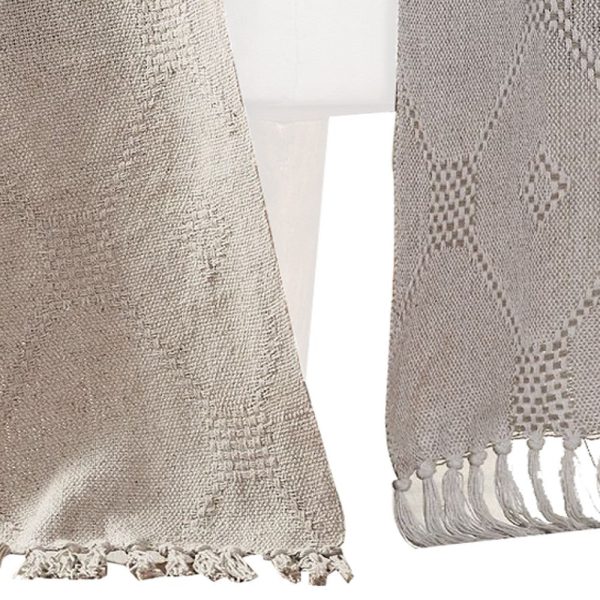 Thiva 60 x 50 Cotton Throw with Diamond Weaving The Urban Port, Set of 2, Gray By Casagear Home Online now - Image 2
