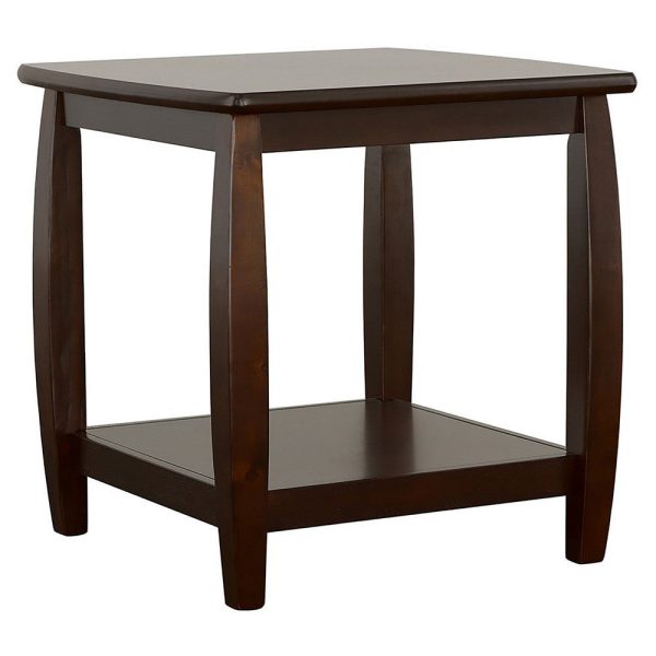 3 Piece Coffee and End Table Set, Open Shelves, Espresso Brown Solid Wood By Casagear Home For Cheap - Image 2