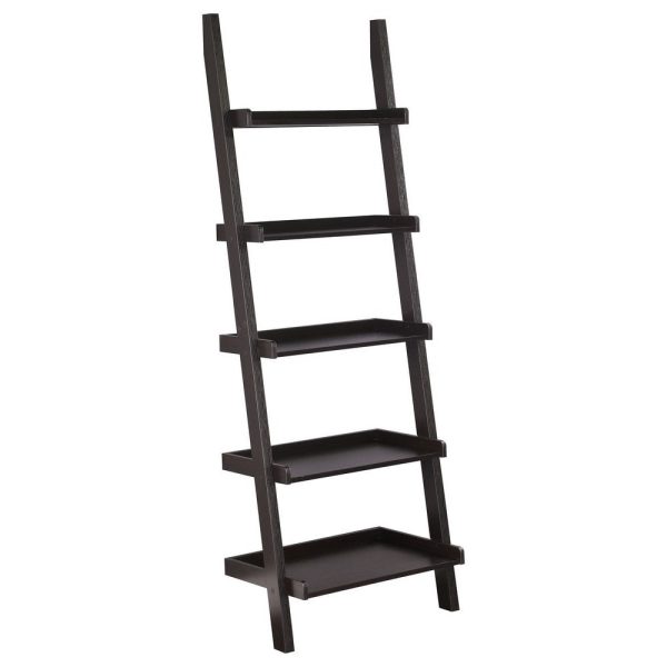 Api 3 Piece Angular Ladder Desk Set, 1 Drawer, 12 Shelves, Cappuccino Brown By Casagear Home Discount - Image 3