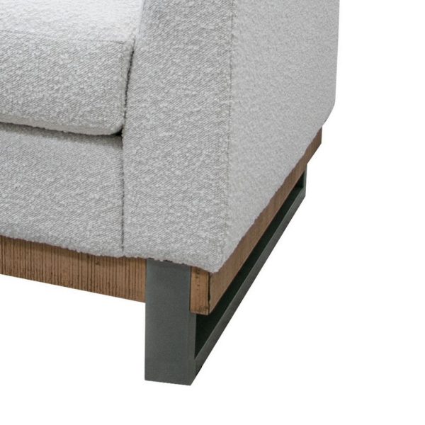 Dome Accent Chair with Throw Pillow, Solid Pine Wood, Ivory Polyester By Casagear Home Sale - Image 3