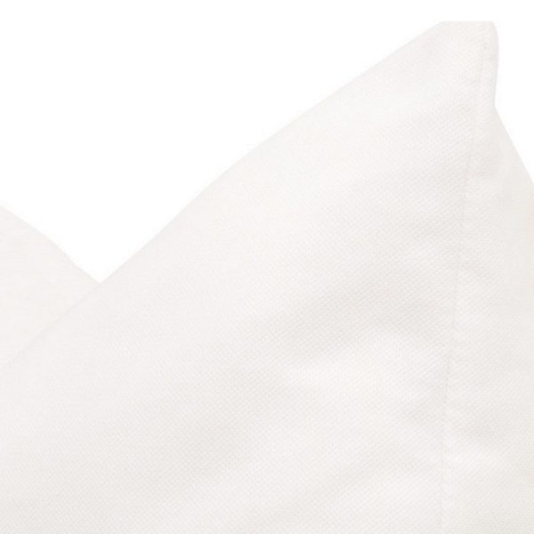 22 Inch Set of 2 Accent Throw Pillows, Down, Soft Performance Fabric, White By Casagear Home Sale - Image 3