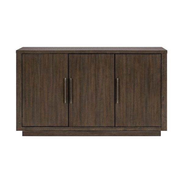 Olia 60 Inch Sideboard Buffet Server, 3 Cabinets, Adjustable Shelves, Brown By Casagear Home Online Hot Sale - Image 2