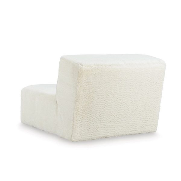 Ashley Accent Chair, Cushioned and Tufted White Polyester Faux Fur Cheap - Image 4