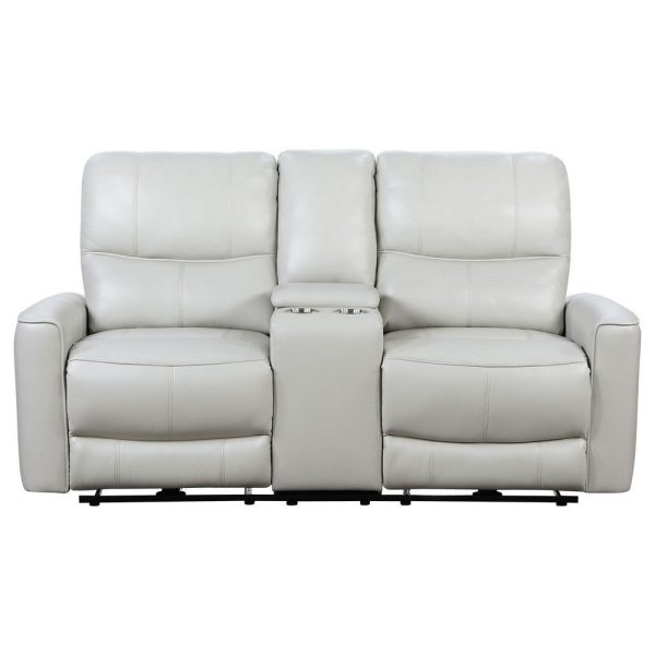 Lima Power Recliner Loveseat, Ivory Faux Leather, USB Port, Foam, 72 Inch By Casagear Home Hot on Sale - Image 4