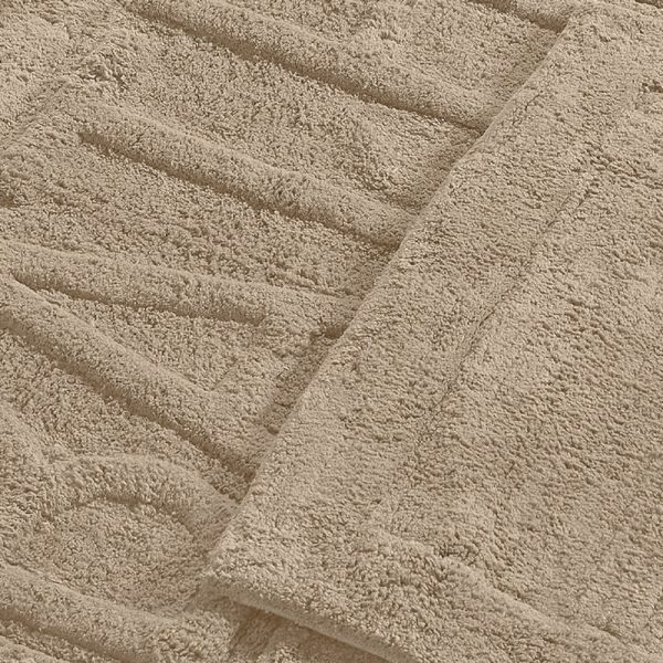 Veria 2 Piece Bath Mat with BATH Sculpted Details, The Urban Port, Beige By Casagear Home Sale - Image 3