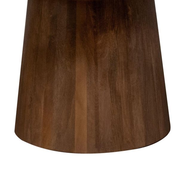 Evi 46 Inch Dining Table, Round Marble Top, Pedestal Base, Fluted, Brown By Casagear Home on Sale - Image 4