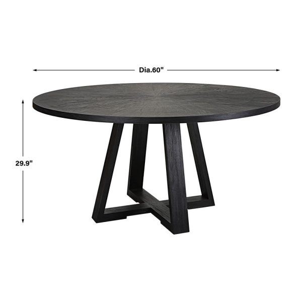 Uttermost Gidran Round Black Dining Table By Casagear Home Sale - Image 3
