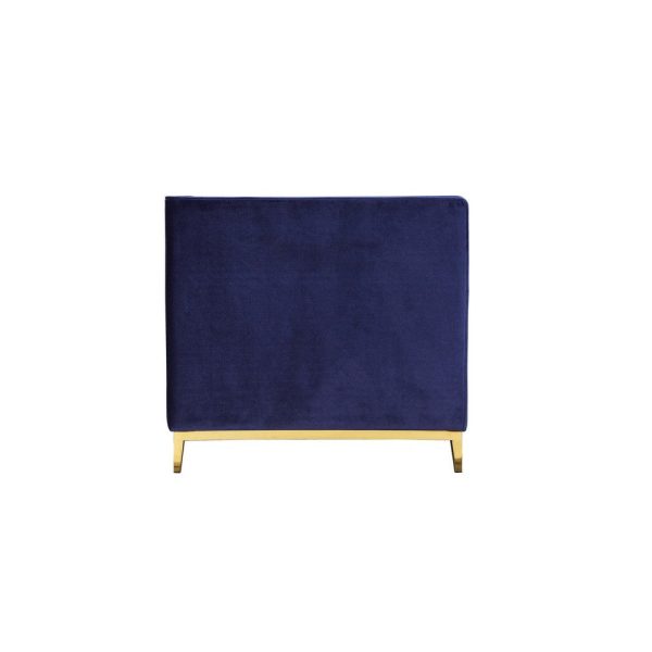 Vien 36 Inch Accent Chair, Navy Tufted Velvet, Gold Polished Steel Legs By Casagear Home Supply - Image 3