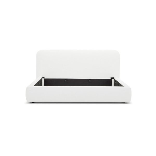Cid Iser King Bed, Ivory Polyester Upholstery, Foam Filling, Metal Frame  By Casagear Home Hot on Sale - Image 2