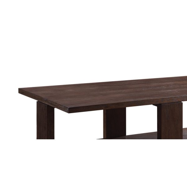Contemporary Style Rectangular Coffee Table with Open Bottom Shelf, Brown By Casagear Home Discount - Image 2
