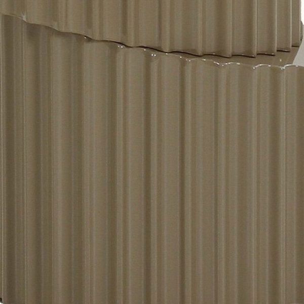 21 Inch End Table, Center Sliced Art Design, Fluted Details, Taupe Gray By Casagear Home Online now - Image 5