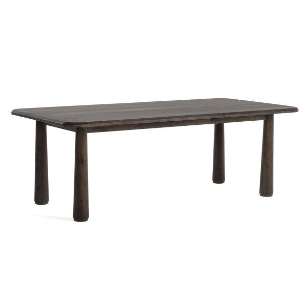 Cid Seby 87 Inch Dining Table, Rectangular Top, Espresso Brown Solid Wood By Casagear Home Online
