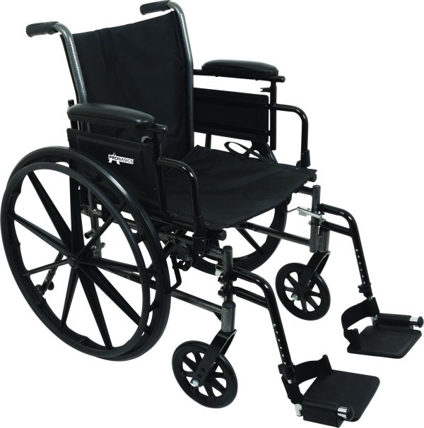 ProBasics K3 Lightweight Wheelchair with 18  x 16  Seat, Flip-Up Height Adj Desk Arms, Swing-Away Footrests Online Hot Sale - Image 2