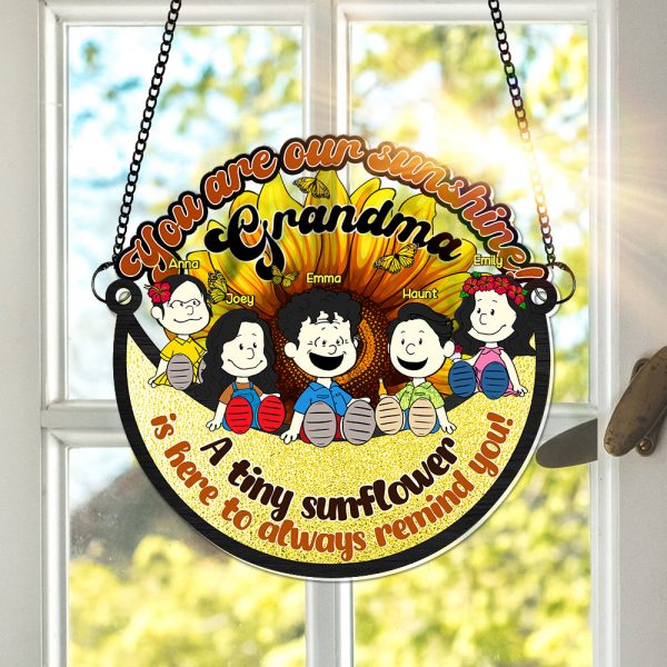 Personalized Gifts For Grandma Window Hanging Suncatcher, Adorable Sunshine Grandkids 05KALU100325PA For Cheap