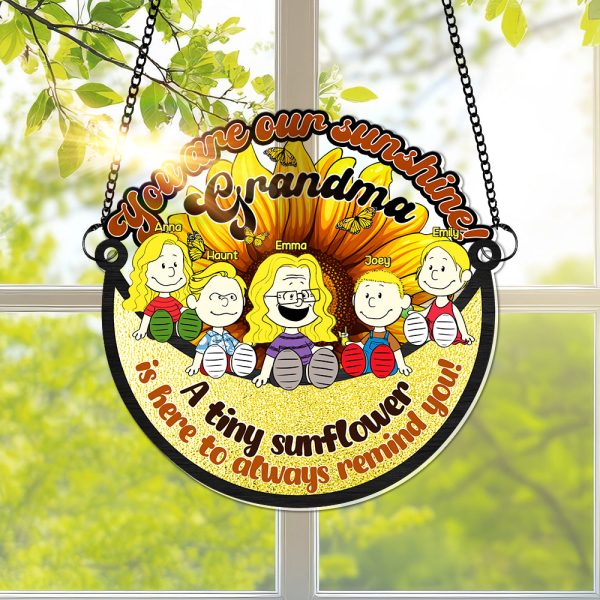 Personalized Gifts For Grandma Window Hanging Suncatcher, Adorable Sunshine Grandkids 05KALU100325PA For Cheap - Image 4