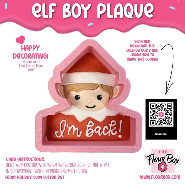 Elf Boy Plaque Cookie Cutter on Sale - Image 3